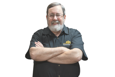 Dr. Rich Murphy, Sawinery co-founder, in his workshop