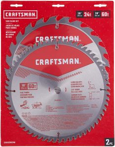 CRAFTSMAN 10-Inch Miter Saw Blade on packaging