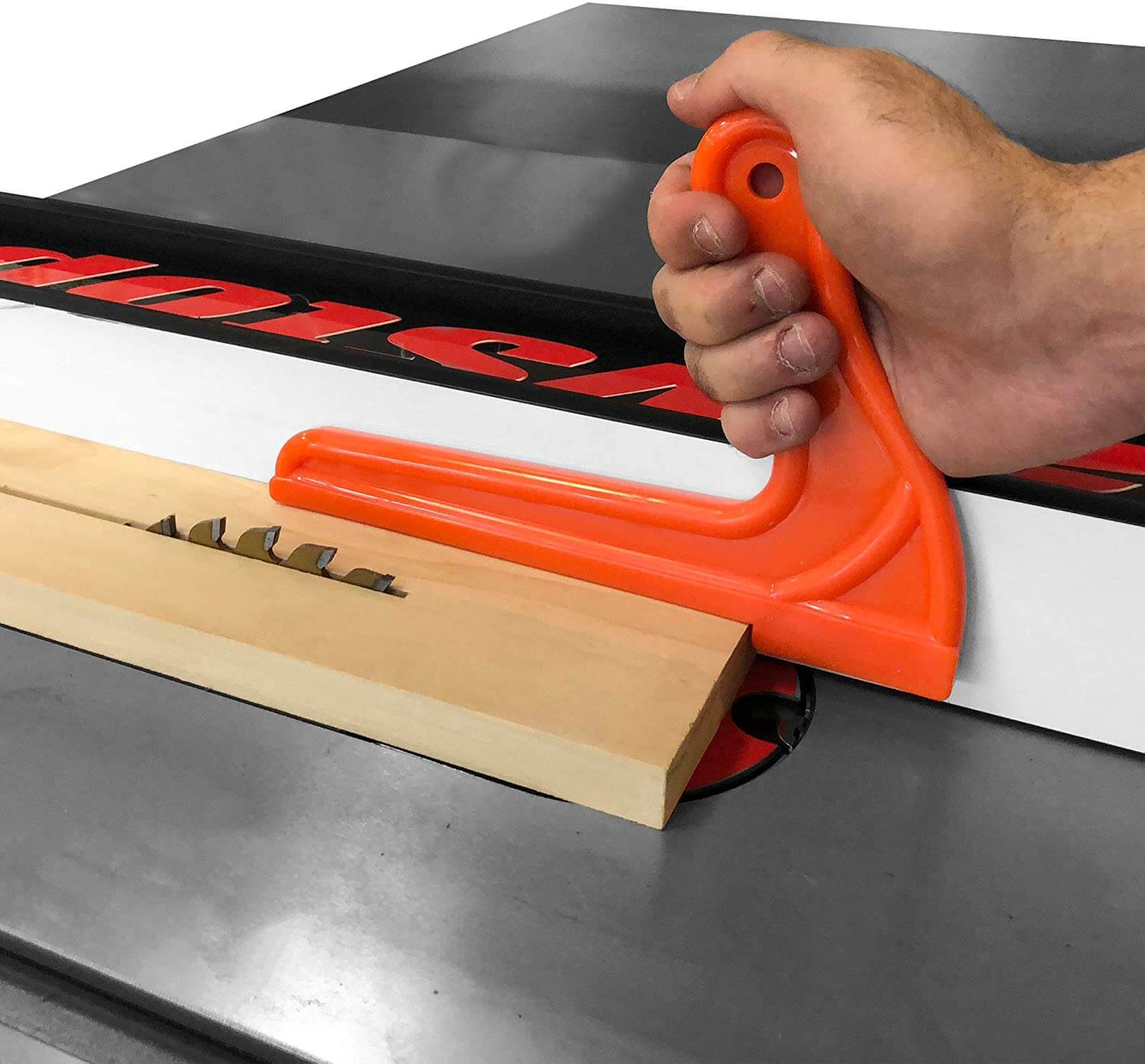 person using Fulton Safety Woodworking Set
