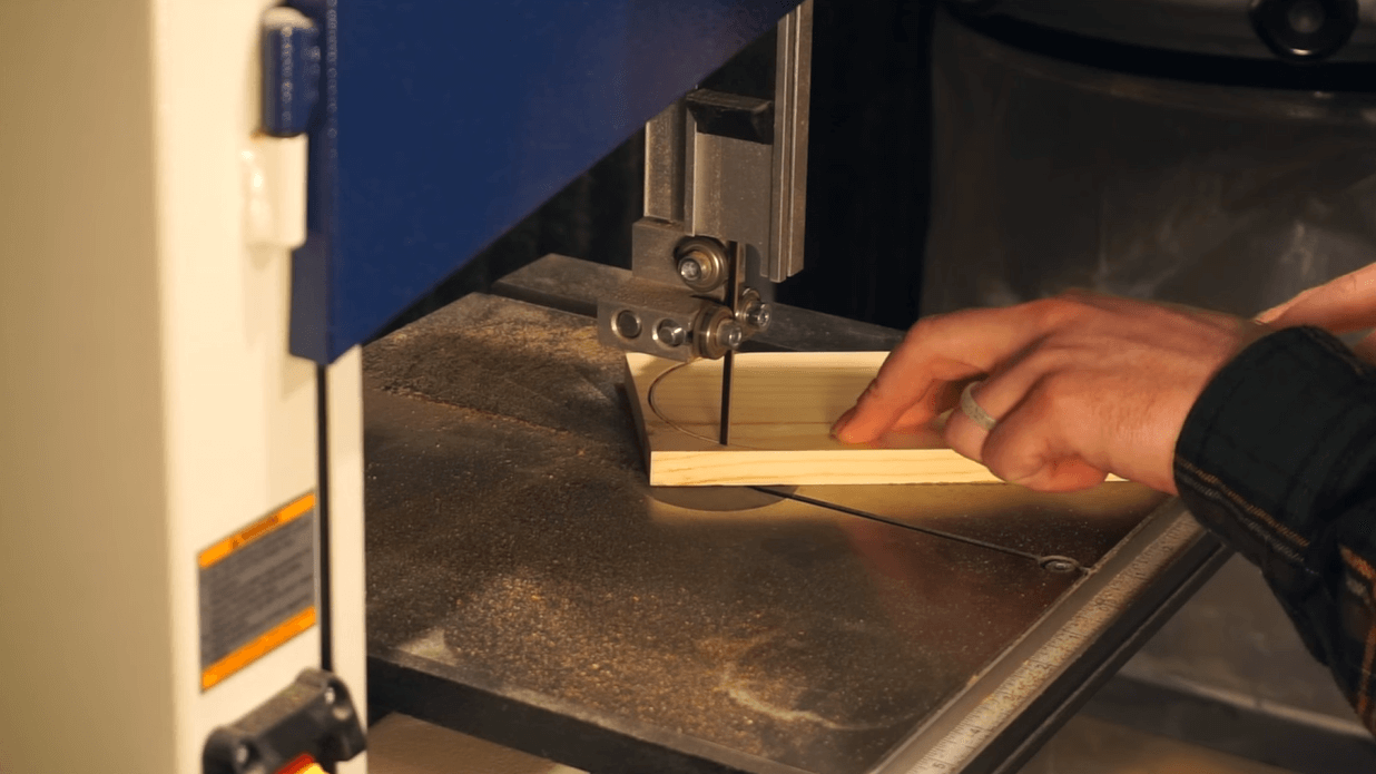 cutting wood with bandsaw