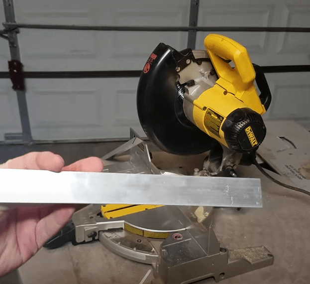 miter saw and aluminum metal