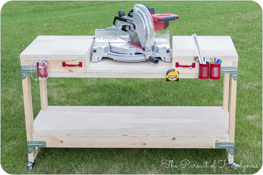 Pursuit of Handyness’ Mobile Miter Saw Table Plan