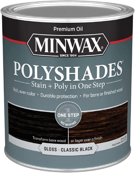Minwax PolyShades Wood Stain + Polyurethane Finish Gloss Classic Black