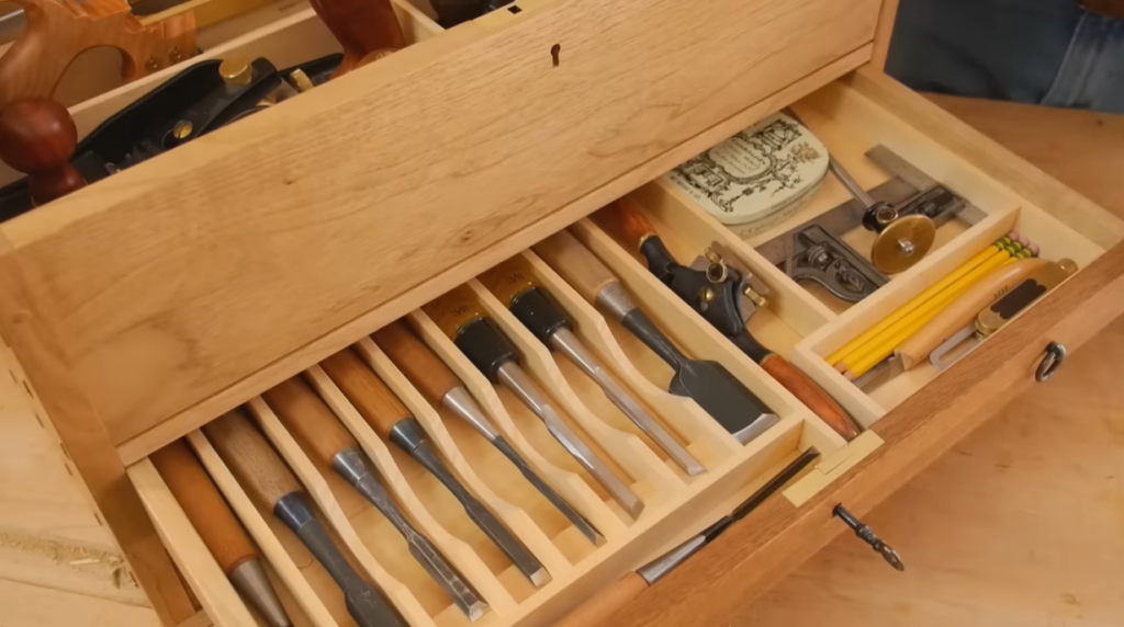 chisels in a toolbox