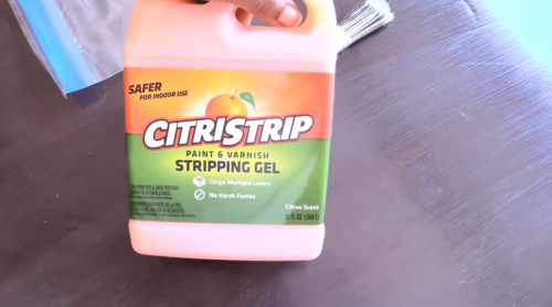 Citristrip Stripping Gel on wooden table