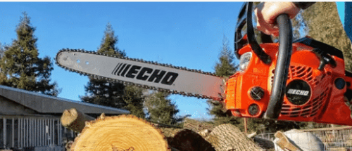 Echo CS-400 18” Gas Chainsaw cutting woods