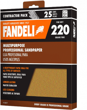 Fandeli 36027 220-Grit Multipurpose Sandpaper Sheets
