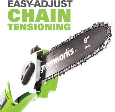 Greenworks 40V 8-inch Cordless Pole Saw Chain Tensioning