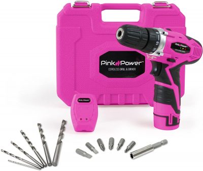 Pink Power PP121LI 12V Cordless Drill & Driver Tool Kit