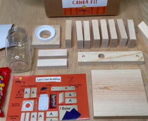 SparkJump DIY Candy Dispenser Wood Building Kit