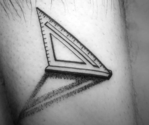 Triangular ruler tattoo