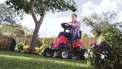 Troy-Bilt 382cc 30-Inch Premium Neighborhood Riding Lawn Mower used on grass