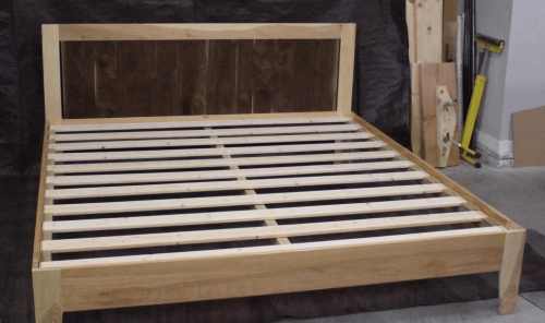 Walnut and Silver Maple bed frame