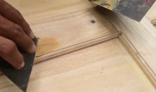 applying DIY wood filler