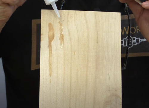 applying krazy glue on wood