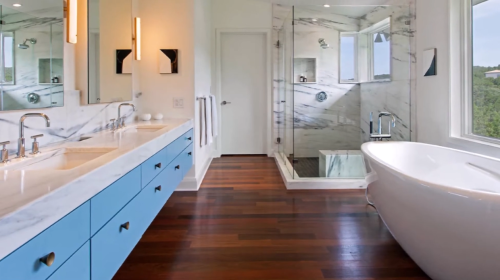 bathroom hardwood floor