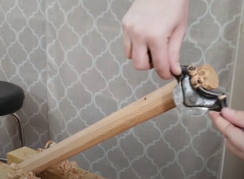 carving wooden closet rod