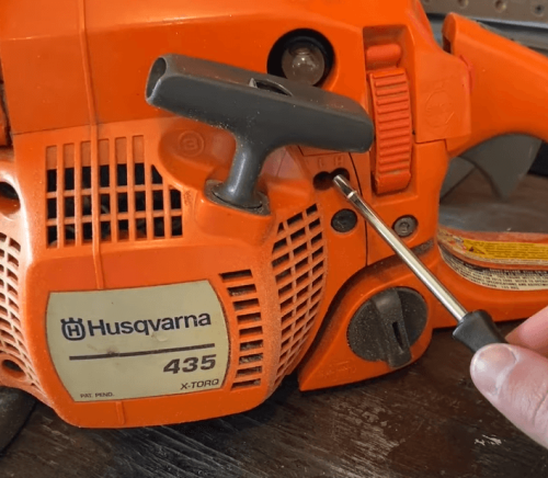chainsaw High-Speed, Low-Speed, And Idle Screws