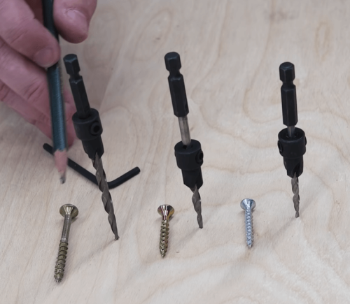 countersink bit sizes for screws