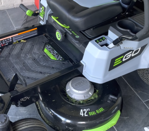 cutting deck of EGO Power+ Zero-Turn Lawn Mower