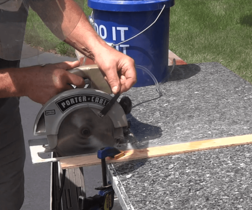 cutting granite with circular saw