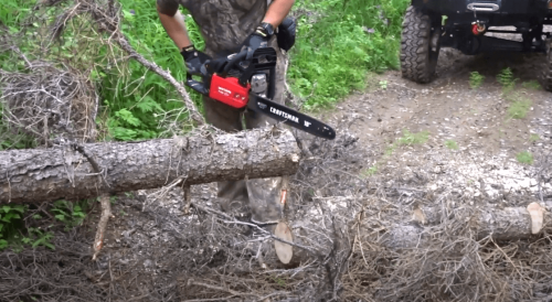 cutting log with CRAFTSMAN 41BY4216791