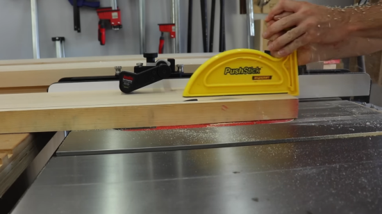 cutting wood with table saw