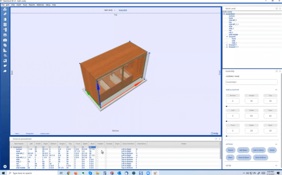 designing cabinet with Sketchlist 3D