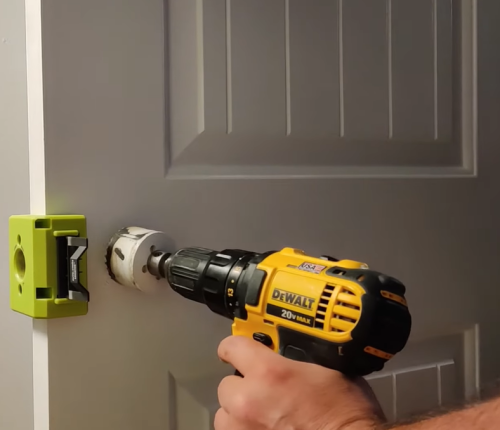 drilling a doorknob hole