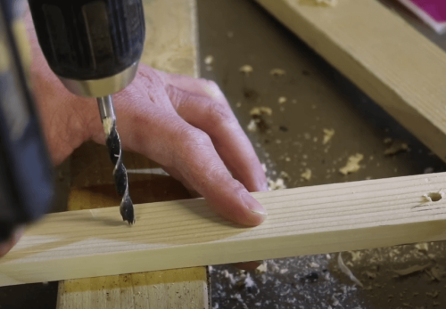 drilling holes on wood