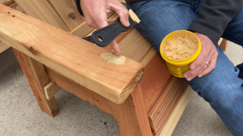 patching nail holes with wood filler