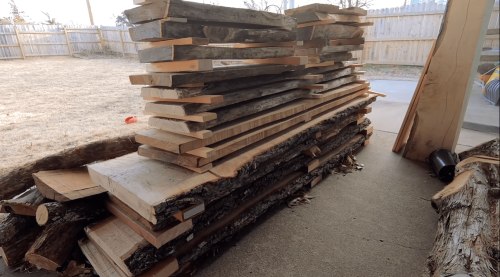 drying stacks of lumber