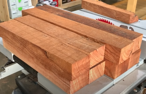 filing mahogany wood blocks