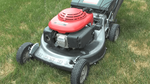 lawn mower on the ground