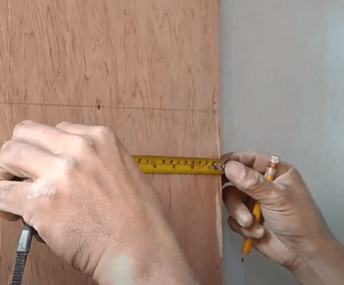marking wood before drilling pilot hole