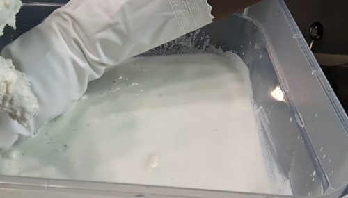 mixing soap and water