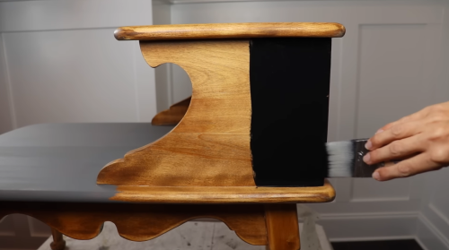 painting furniture with black paint