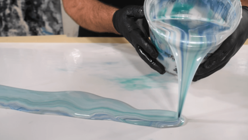 pouring epoxy resin