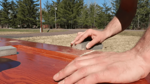 sanding wood surface