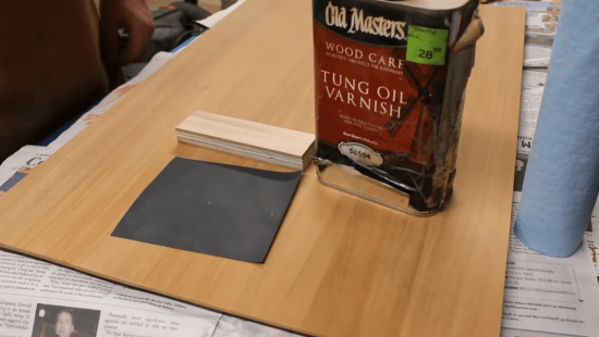sandpaper and tung oil