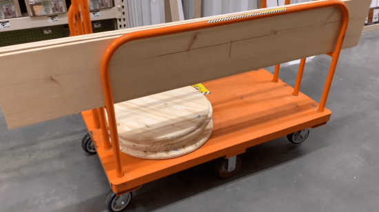selecting wood in Home Depot