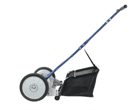 side view Amazon Basics 18-inch Push Reel Lawn Mower