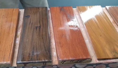 stained wooden boards