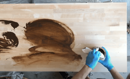 staining birch wood project