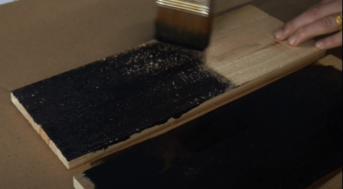 testing black stains on wood