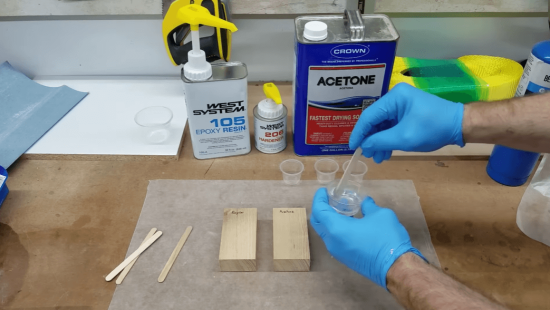 thin epoxy with acetone
