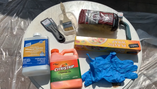 tools and materials for removing paint on wood