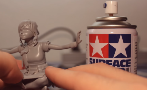 toy figurine painted with Tamiya surface primer