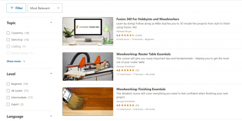 Udemy Woodworking Classes