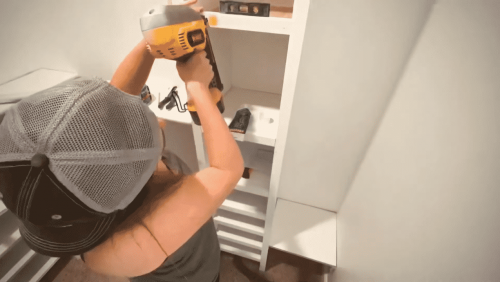 using a brad nailer to build a shelf